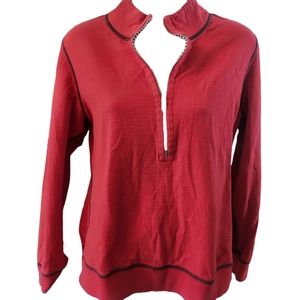 Tommy Bahama Reversible 1/2 Zip Pullover Red/Navy or White/Navy Stripes in sz M